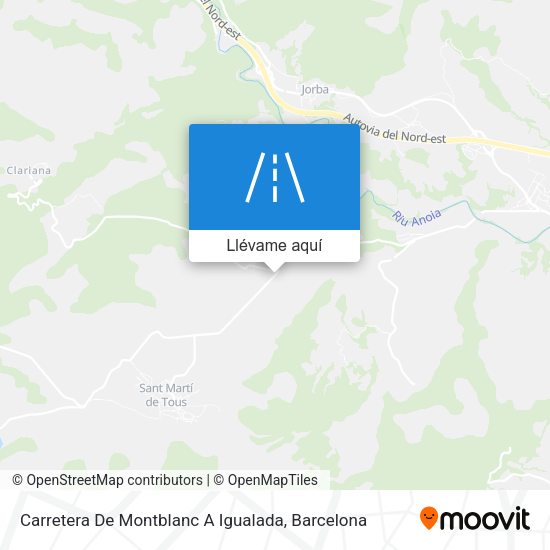 Mapa Carretera De Montblanc A Igualada