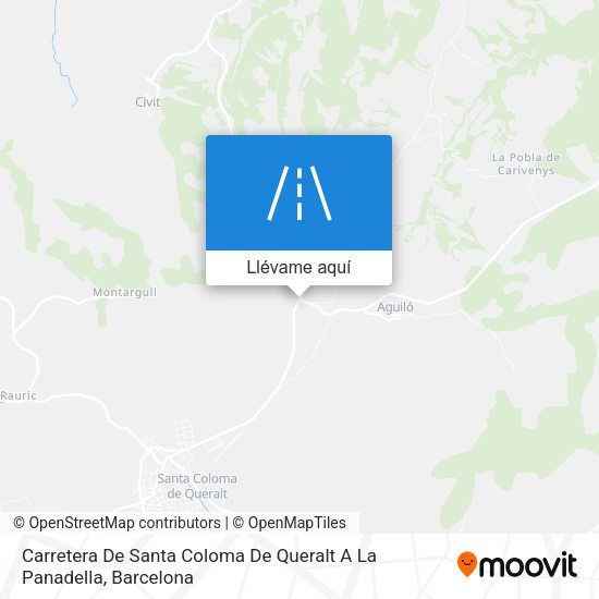 Mapa Carretera De Santa Coloma De Queralt A La Panadella