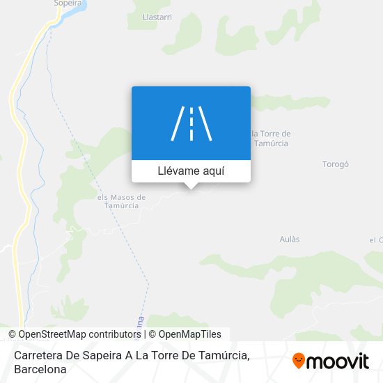 Mapa Carretera De Sapeira A La Torre De Tamúrcia
