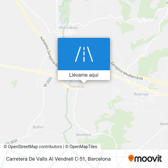 Mapa Carretera De Valls Al Vendrell C-51
