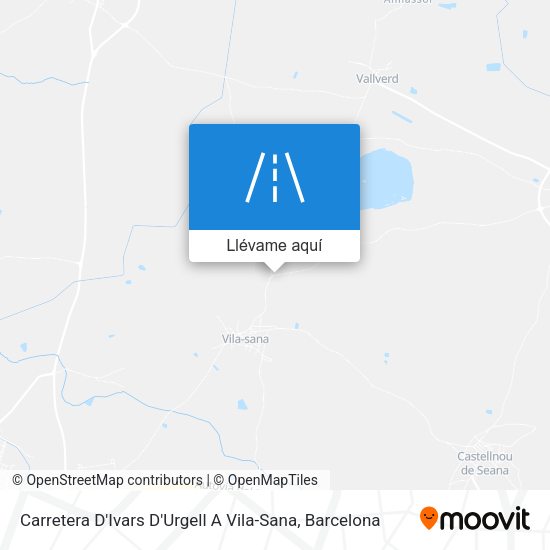 Mapa Carretera D'Ivars D'Urgell A Vila-Sana