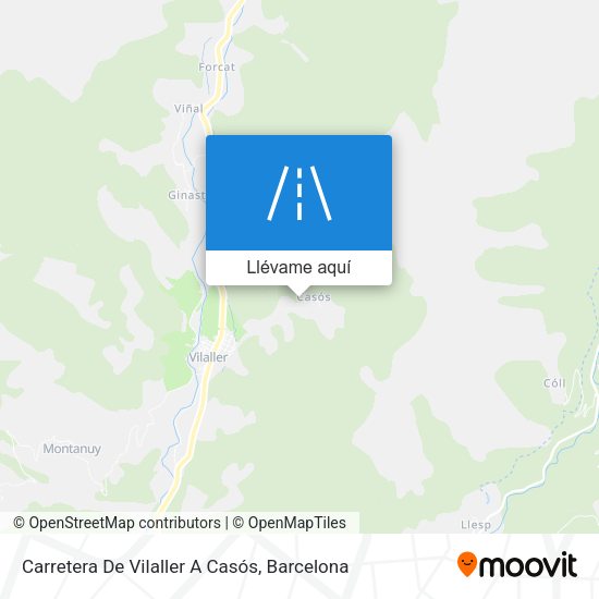 Mapa Carretera De Vilaller A Casós