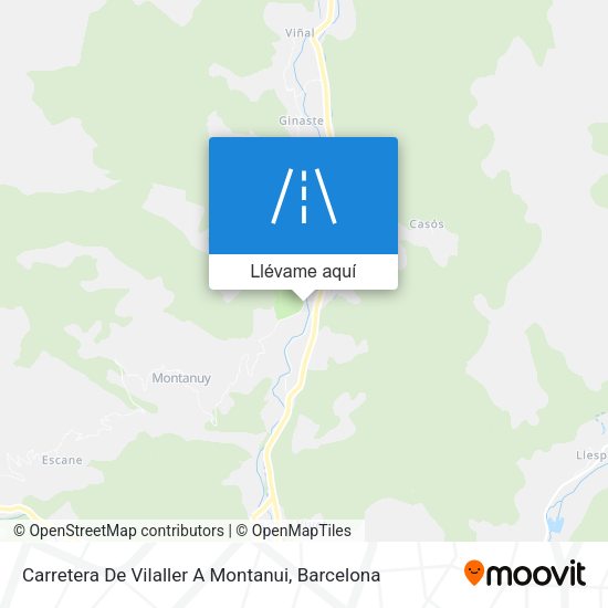 Mapa Carretera De Vilaller A Montanui