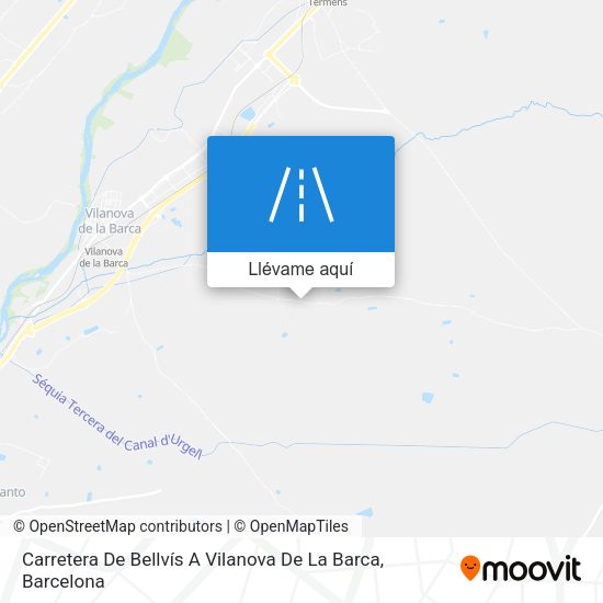Mapa Carretera De Bellvís A Vilanova De La Barca