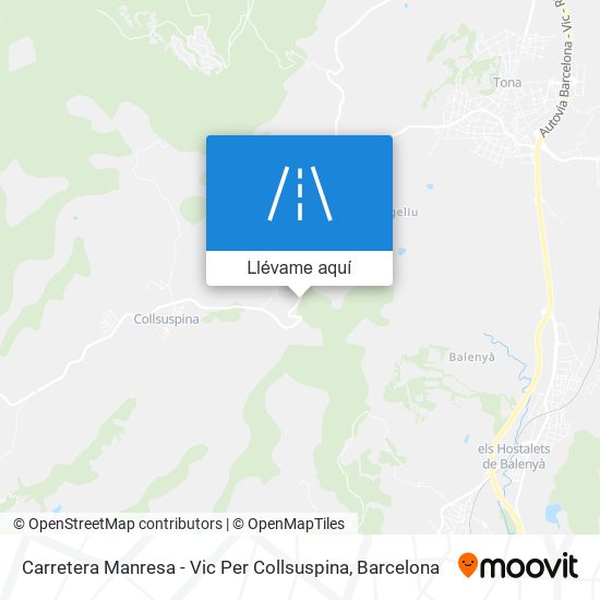 Mapa Carretera Manresa - Vic Per Collsuspina
