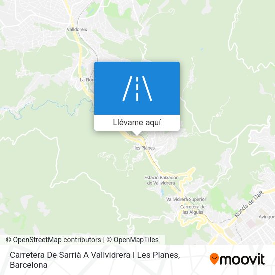 Mapa Carretera De Sarrià A Vallvidrera I Les Planes