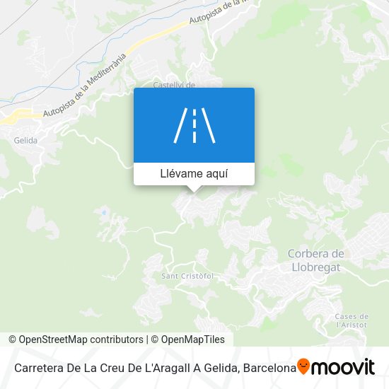 Mapa Carretera De La Creu De L'Aragall A Gelida