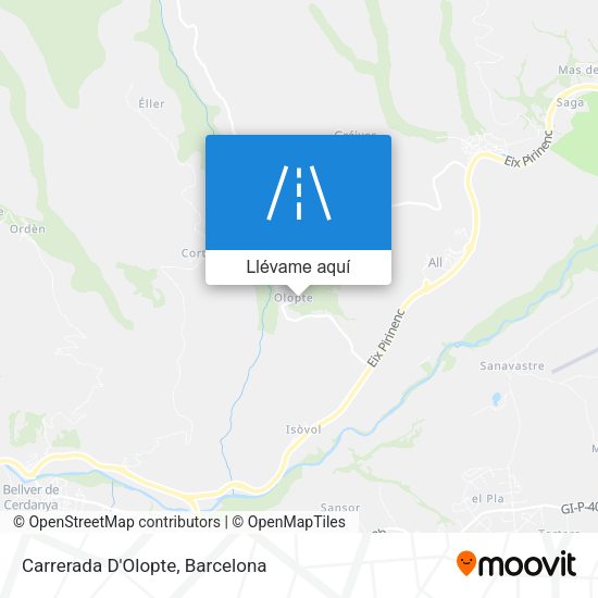 Mapa Carrerada D'Olopte