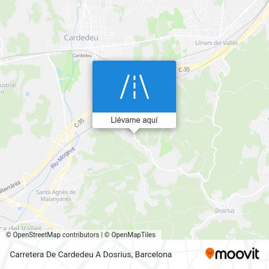 Mapa Carretera De Cardedeu A Dosrius