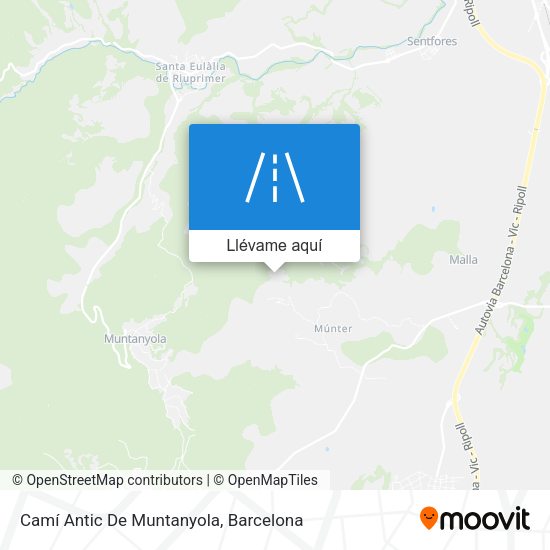 Mapa Camí Antic De Muntanyola