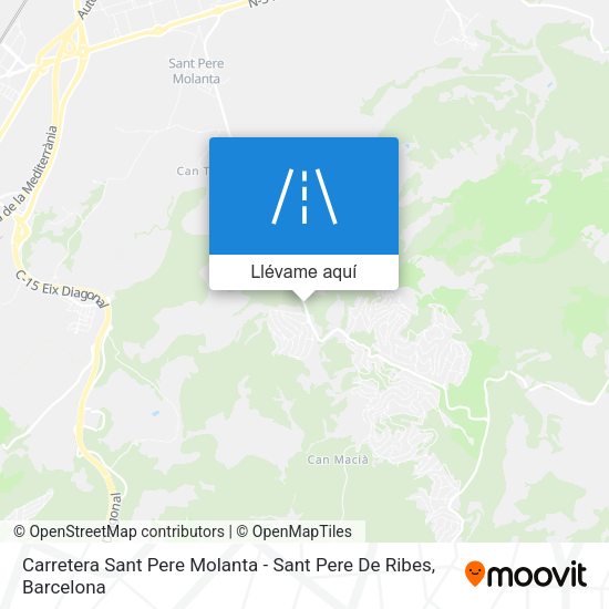 Mapa Carretera Sant Pere Molanta - Sant Pere De Ribes
