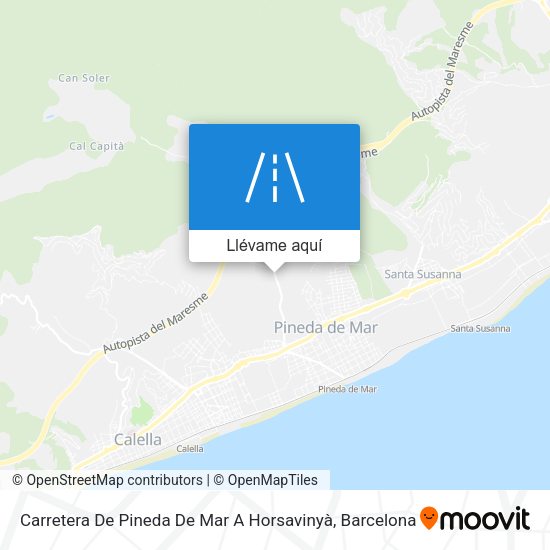 Mapa Carretera De Pineda De Mar A Horsavinyà