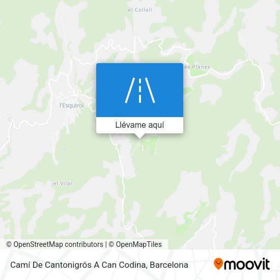 Mapa Camí De Cantonigrós A Can Codina