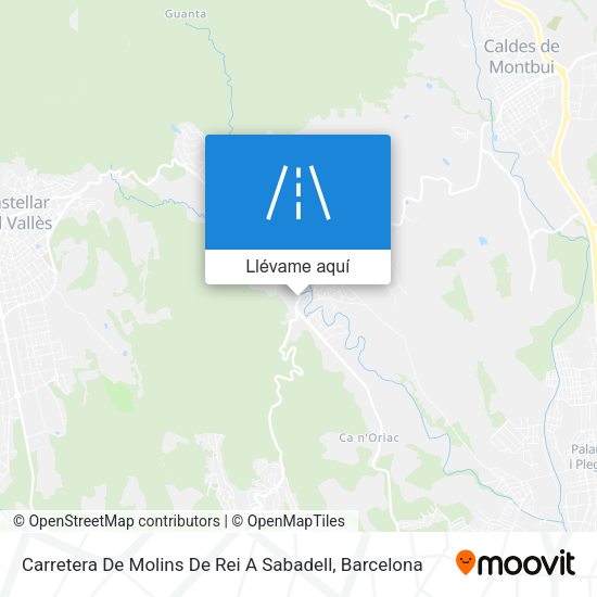 Mapa Carretera De Molins De Rei A Sabadell