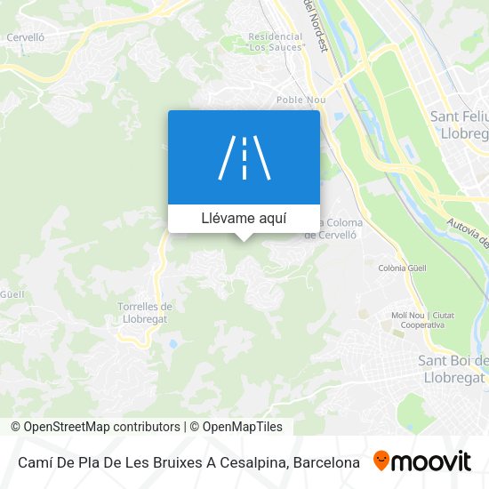 Mapa Camí De Pla De Les Bruixes A Cesalpina