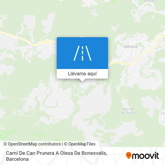Mapa Camí De Can Prunera A Olesa De Bonesvalls