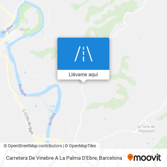 Mapa Carretera De Vinebre A La Palma D'Ebre