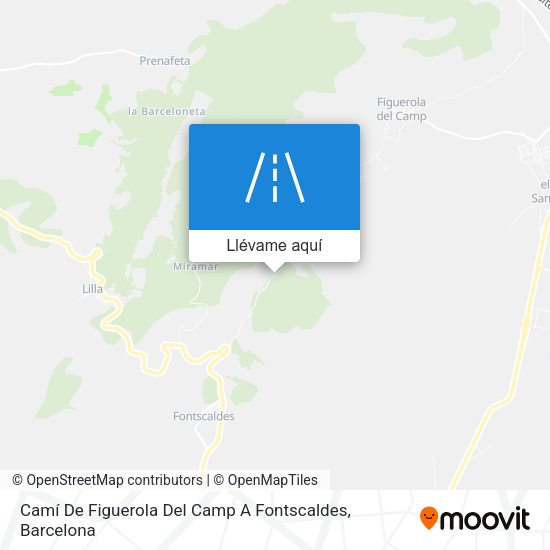 Mapa Camí De Figuerola Del Camp A Fontscaldes