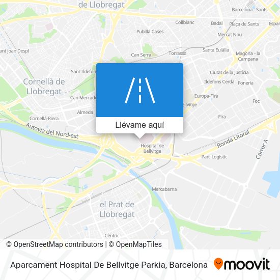 Mapa Aparcament Hospital De Bellvitge Parkia