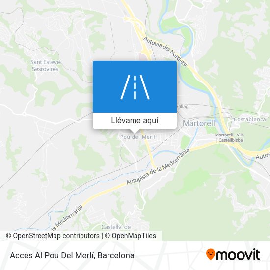 Mapa Accés Al Pou Del Merlí