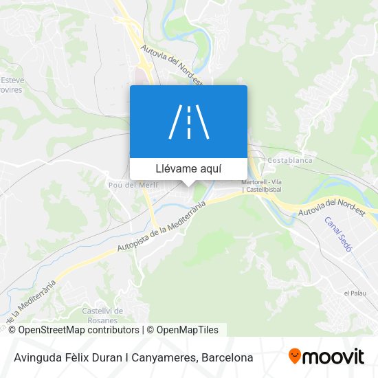 Mapa Avinguda Fèlix Duran I Canyameres
