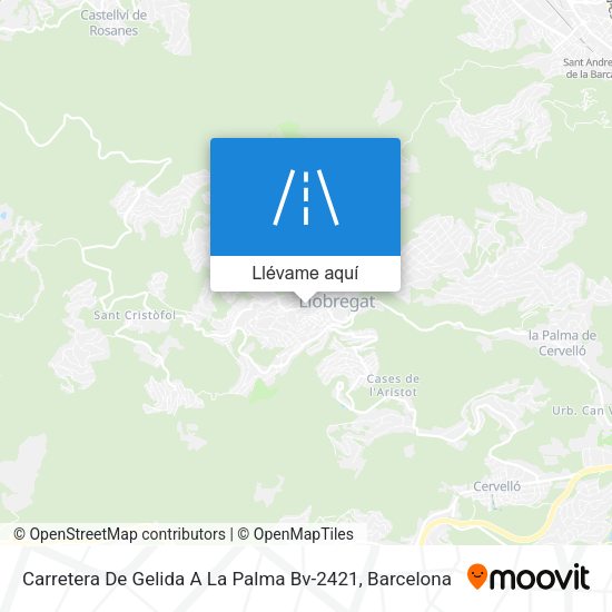 Mapa Carretera De Gelida A La Palma Bv-2421