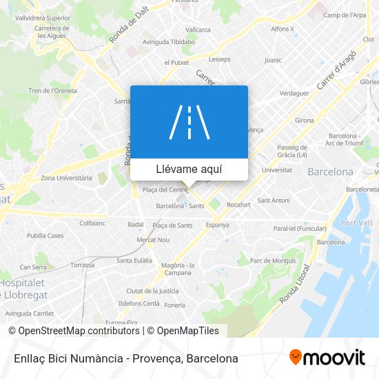 Mapa Enllaç Bici Numància - Provença