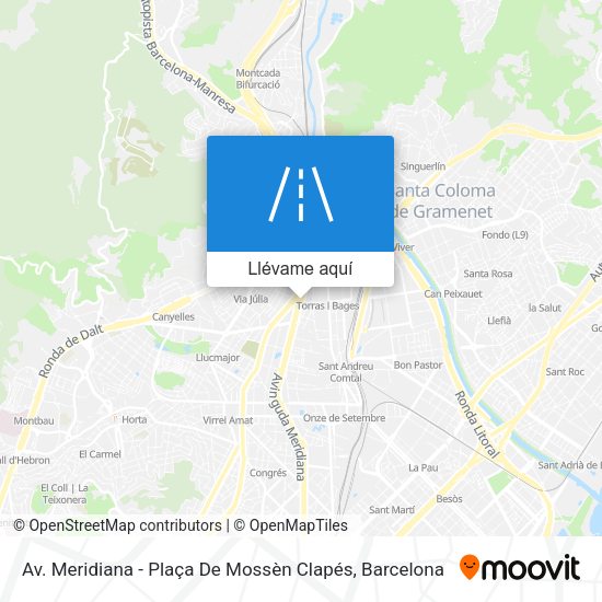 Mapa Av. Meridiana - Plaça De Mossèn Clapés