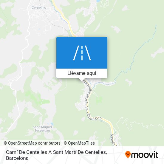 Mapa Camí De Centelles A Sant Martí De Centelles