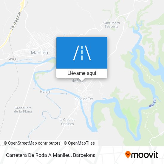 Mapa Carretera De Roda A Manlleu