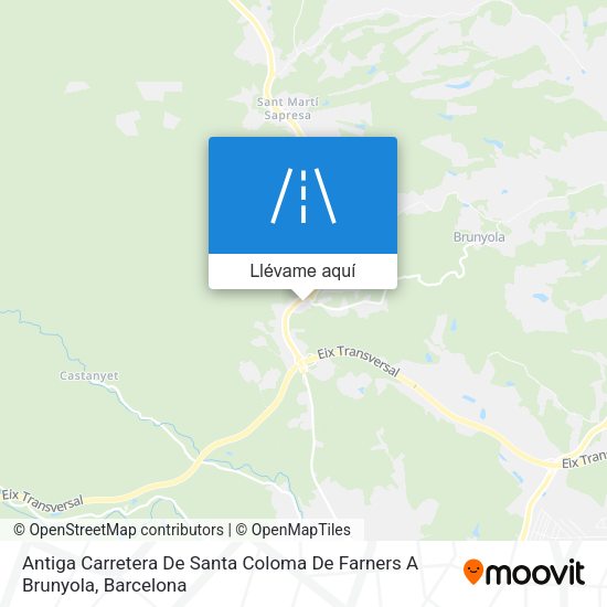 Mapa Antiga Carretera De Santa Coloma De Farners A Brunyola