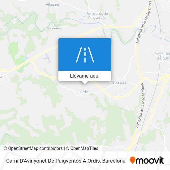 Mapa Camí D'Avinyonet De Puigventós A Ordís