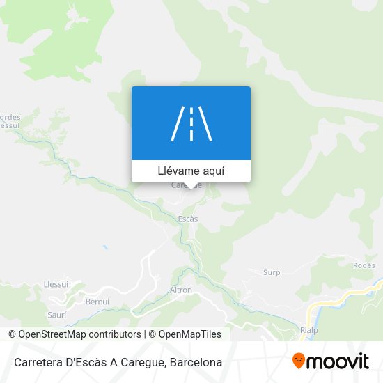Mapa Carretera D'Escàs A Caregue