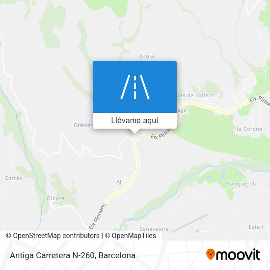 Mapa Antiga Carretera N-260