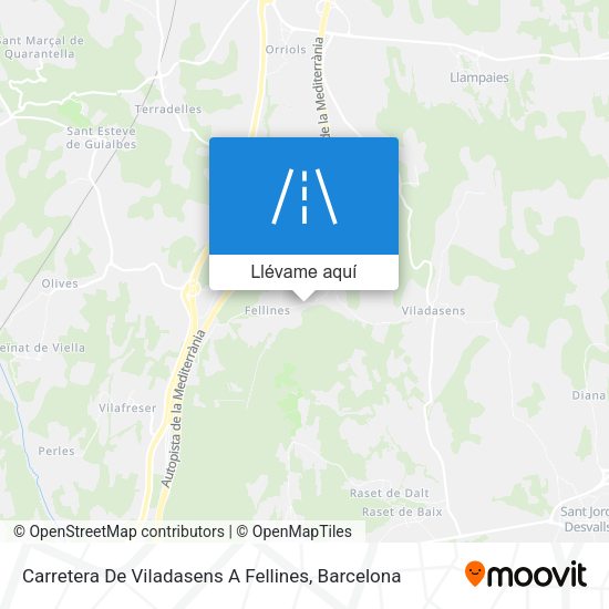 Mapa Carretera De Viladasens A Fellines