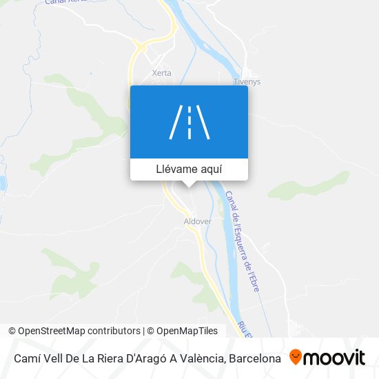 Mapa Camí Vell De La Riera D'Aragó A València