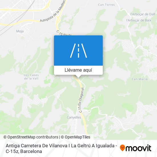 Mapa Antiga Carretera De Vilanova I La Geltrú A Igualada - C-15z
