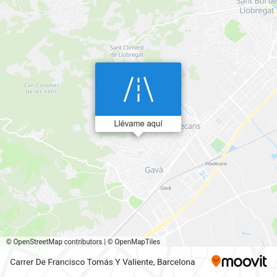 Mapa Carrer De Francisco Tomás Y Valiente