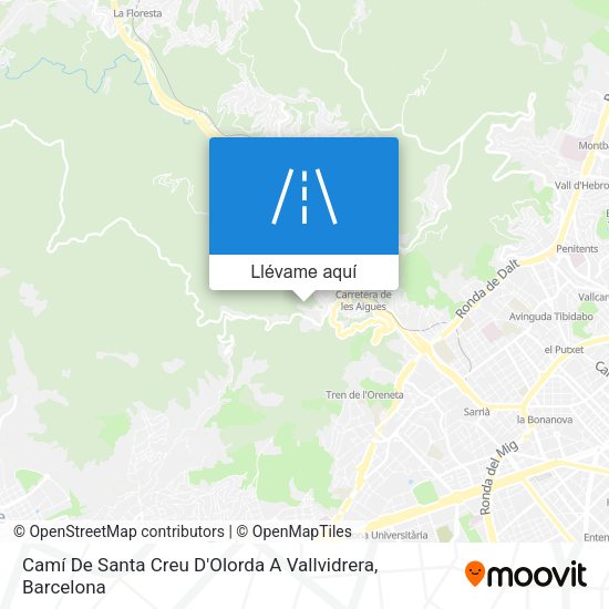 Mapa Camí De Santa Creu D'Olorda A Vallvidrera