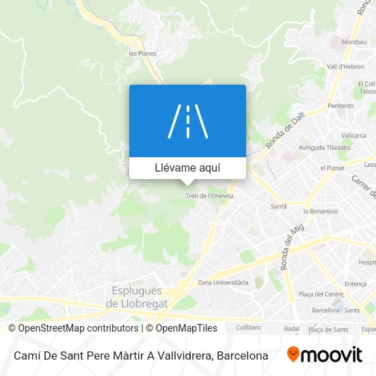 Mapa Camí De Sant Pere Màrtir A Vallvidrera