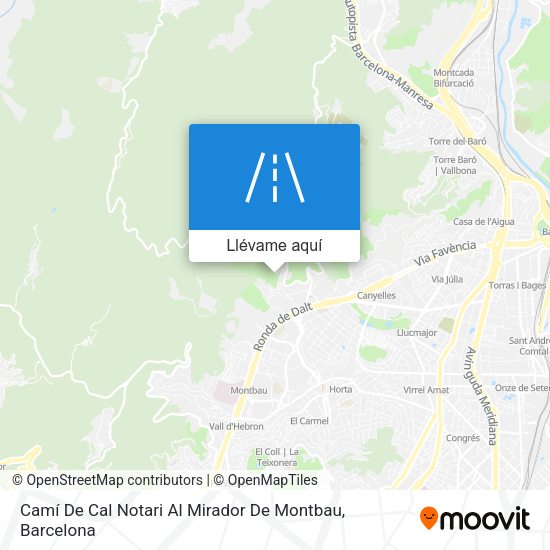 Mapa Camí De Cal Notari Al Mirador De Montbau