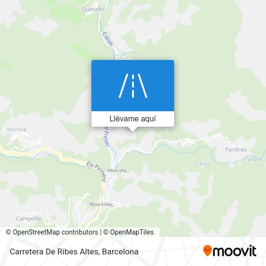 Mapa Carretera De Ribes Altes