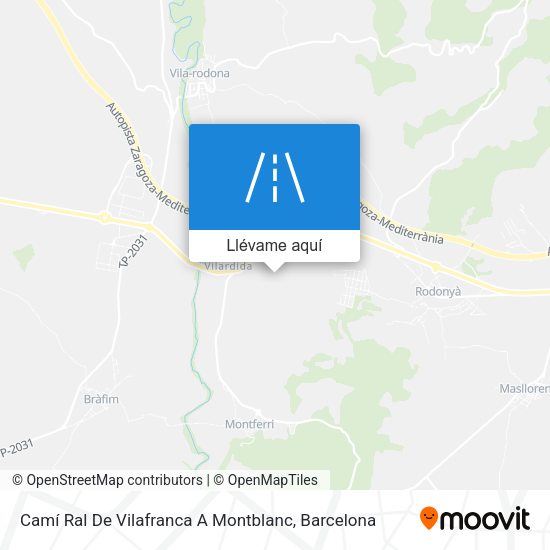 Mapa Camí Ral De Vilafranca A Montblanc