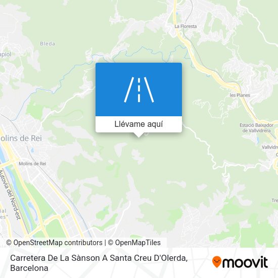 Mapa Carretera De La Sànson A Santa Creu D'Olerda