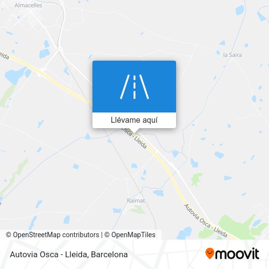 Mapa Autovia Osca - Lleida