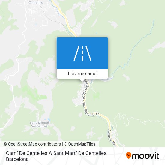 Mapa Camí De Centelles A Sant Martí De Centelles