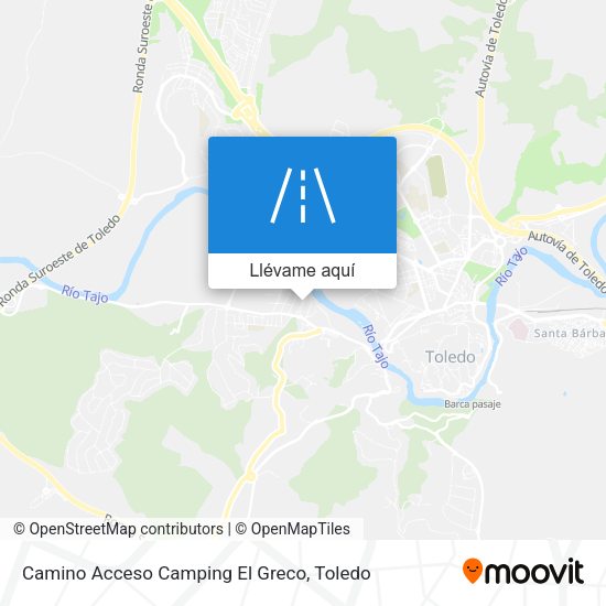 Mapa Camino Acceso Camping El Greco