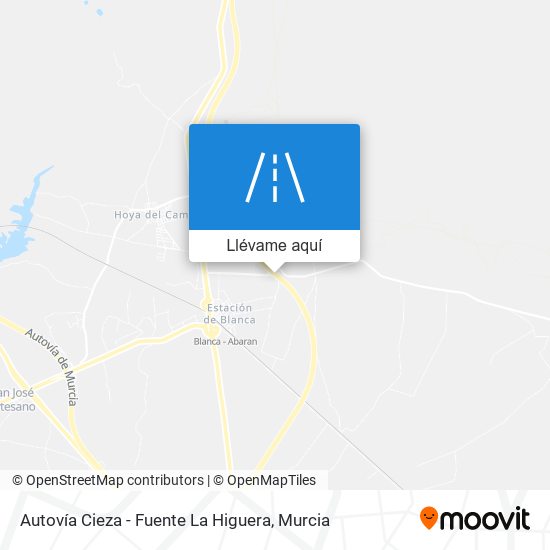Mapa Autovía Cieza - Fuente La Higuera