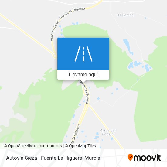 Mapa Autovía Cieza - Fuente La Higuera