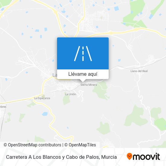 Mapa Carretera A Los Blancos y Cabo de Palos